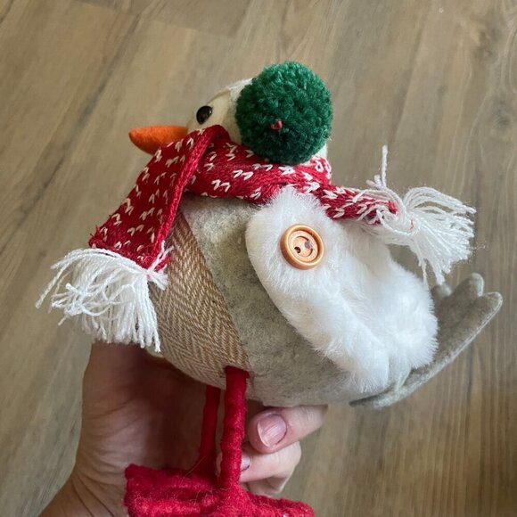 Ashland Featherly Fabric Set of 2 Birds Christmas Scarf Earmuffs Hat Figurines! - Picture 5 of 9